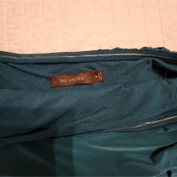 The Limited Strapless Teal Semi-Formal Pleated Cocktail Dress, Size Medium - Picture 5 of 8